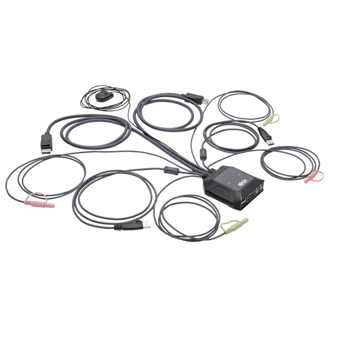 2-PORT DISPLAYPORT/USB KVM SWITCH WITH AUDIO/VIDEO, BUILT-IN CABLES, USB PERIPHE