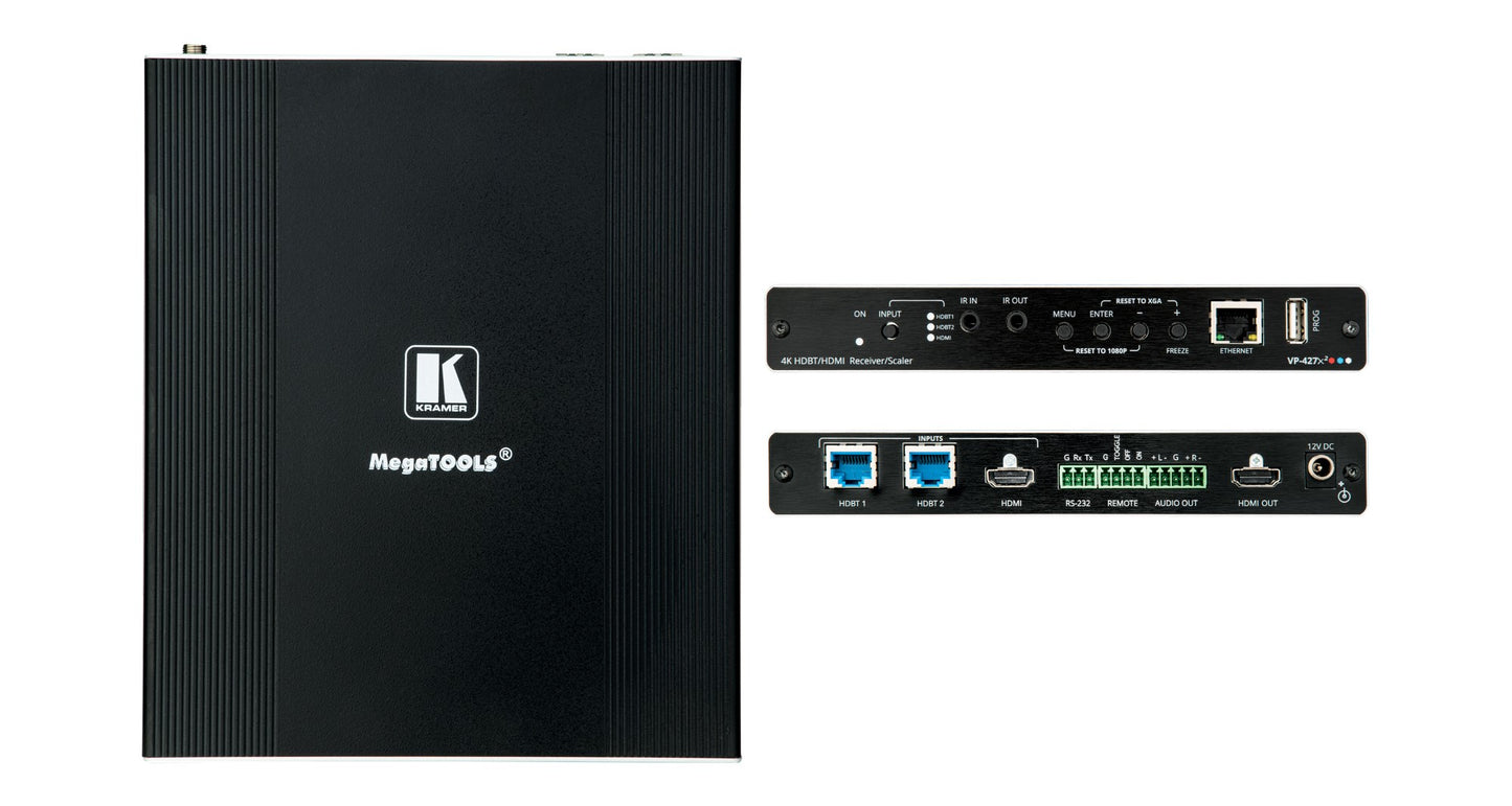 72-00004590 - Kramer Electronics VP-427X2. 4K PROSCALE RECEIVER/SCALER WITH HDBASET AND HDMI INPUTS.