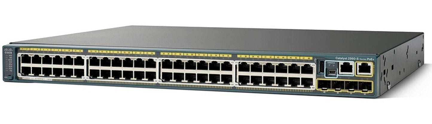 Cisco Catalyst 2960-S Managed Gigabit Ethernet (10/100/1000) Power over Ethernet (PoE) 1U Black