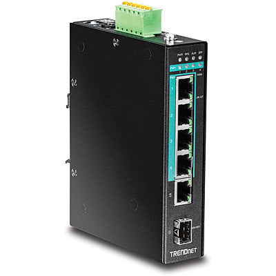 TI-PG541 - Trendnet 5-PORT HARDENED INDUSTRIAL GIGABIT POE+ DIN-RAIL SWITCH,LIMITED LIFETIME WARRANT