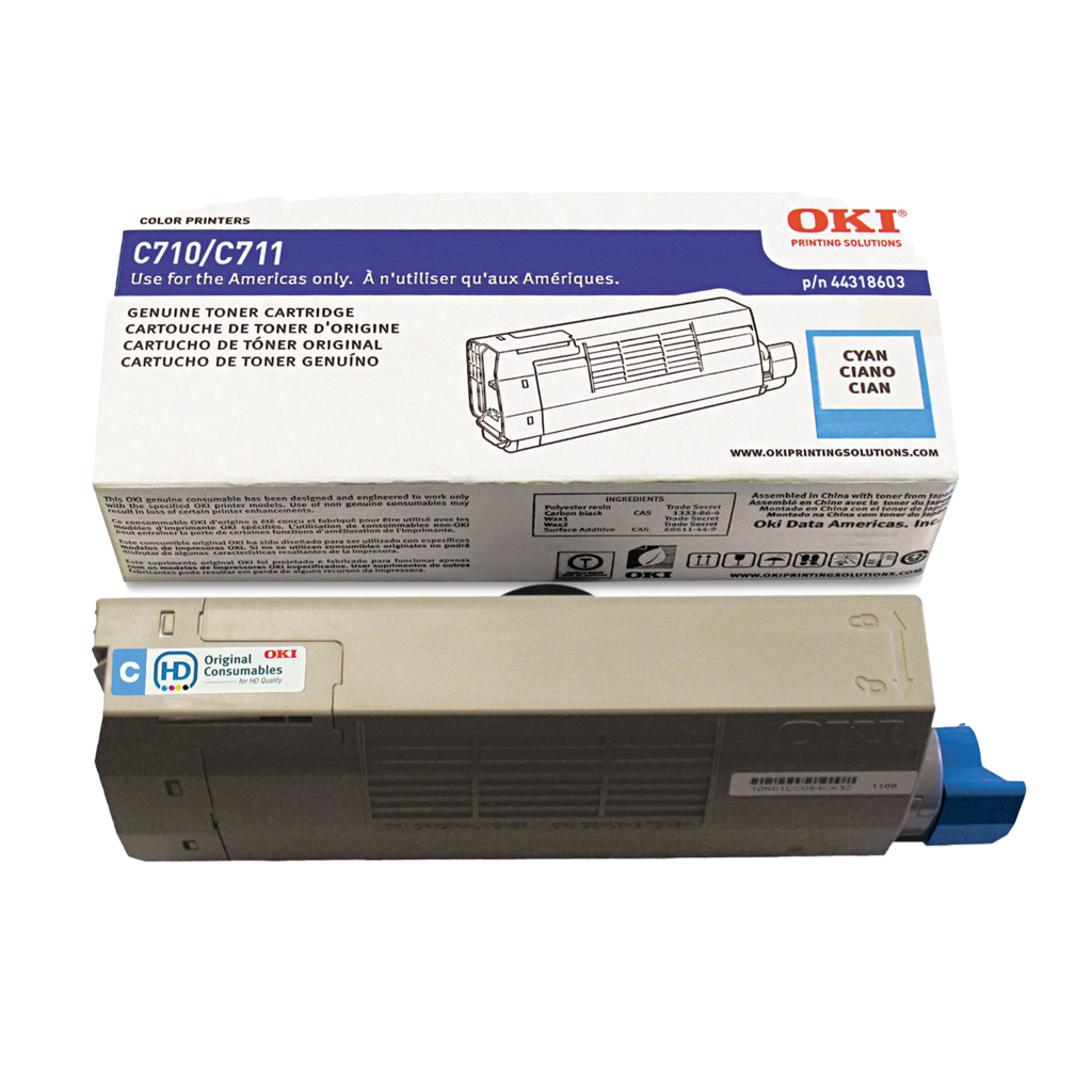 OKI CYAN TONER FOR C711DN, C711DTN, C711N - 11.5K TONER - ISO