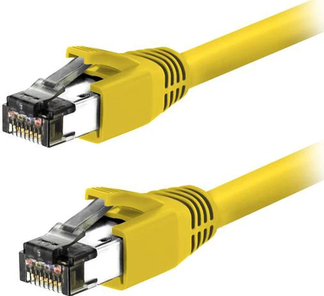 60CAT8-1-24YW-10P - Nippon Labs 1 feet Yellow 2GHz 40G Cat 8 Ethernet Cable