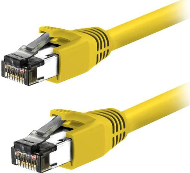 60CAT8-15-24YW-10P - Nippon Labs 15ft Cat8 40Gbps 2000MHz 24AWG S/FTP RJ45 Yellow Ethernet Cable