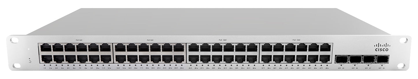 Cisco Meraki MS210-48FP Managed L2 Gigabit Ethernet (10/100/1000) Power over Ethernet (PoE) 1U Gray