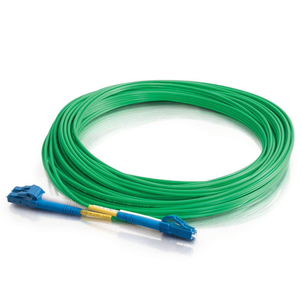 10M LC-LC 9/125 OS2 DUPLEX SINGLE-MODE PVC FIBER OPTIC CABLE - GREEN