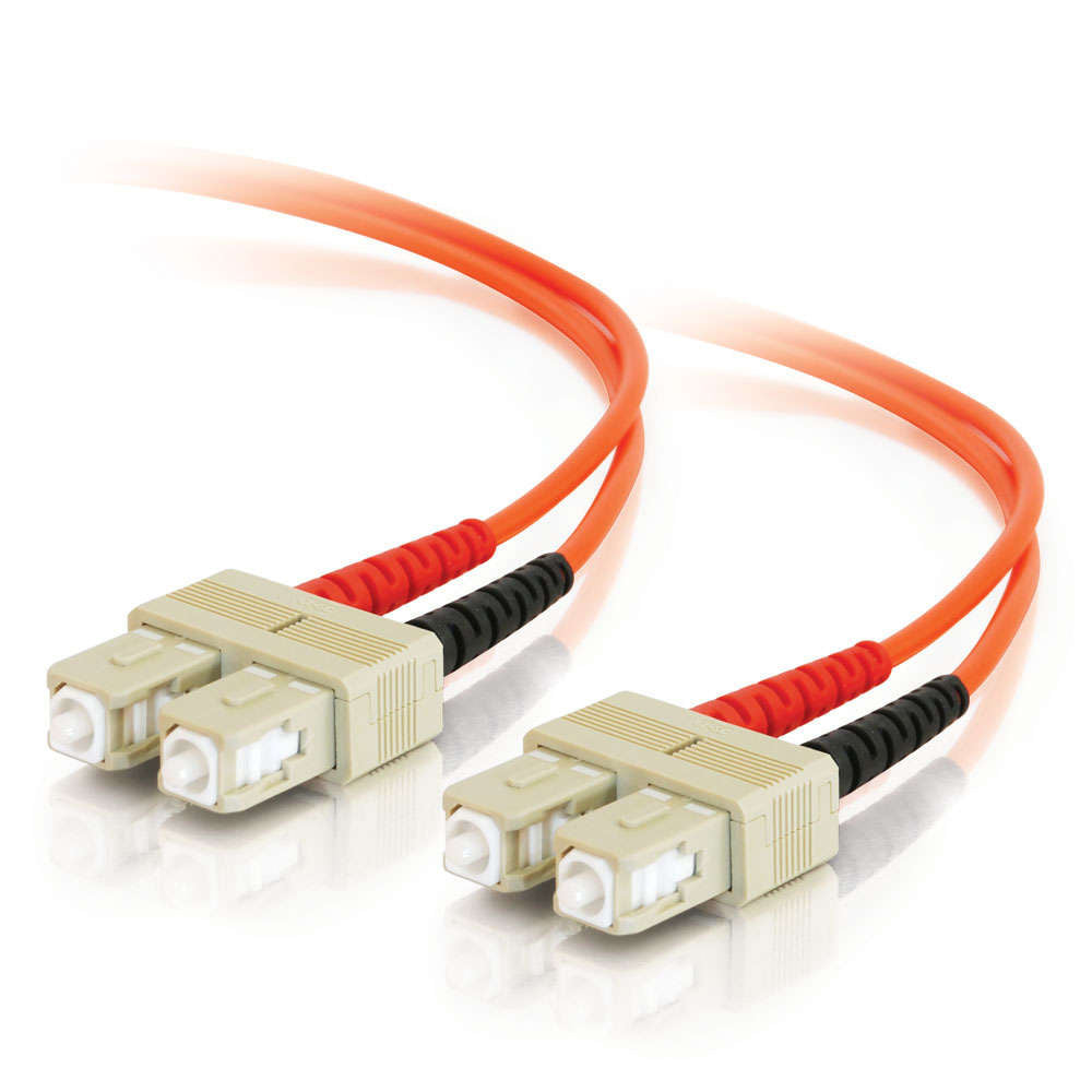 C2G 8m SC/SC Plenum-Rated Duplex 50/125 Multimode Fiber Patch Cable fiber optic cable 315" (8 m) Orange