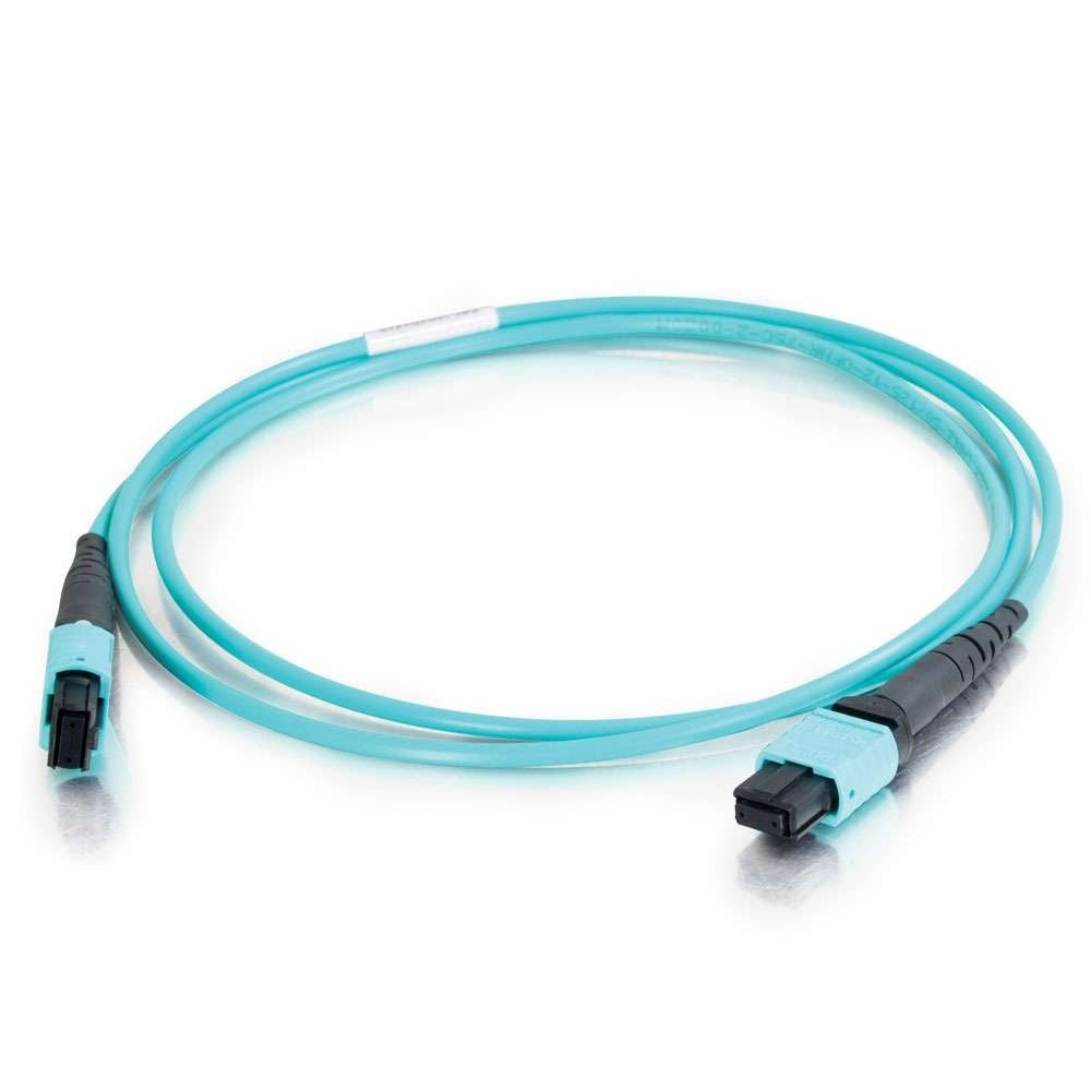 C2G 10M MPO FIBER ARRAY CABLE METHOD B OM4 RISER RATED (OFNR) - AQUA - 33FT MPO