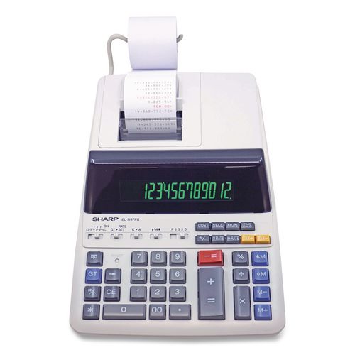 SHA1197 - Sharp EL1197PIII Two-Color Printing Desktop Calculator 12-Digit