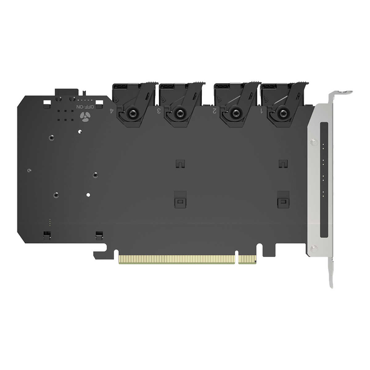 MB204MP-1B - Icy Dock 4-Bay M.2 NVMe PCIe 4.0 x16 Removable Mobile Rack Adapter Card