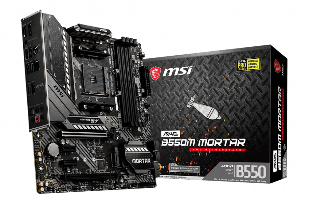 MAG B550M MORTAR ,AMD B550,BLACK/MATT,MATX,AM4,SUPPORTS 3RD GEN AMD RYZEN/ 3ND