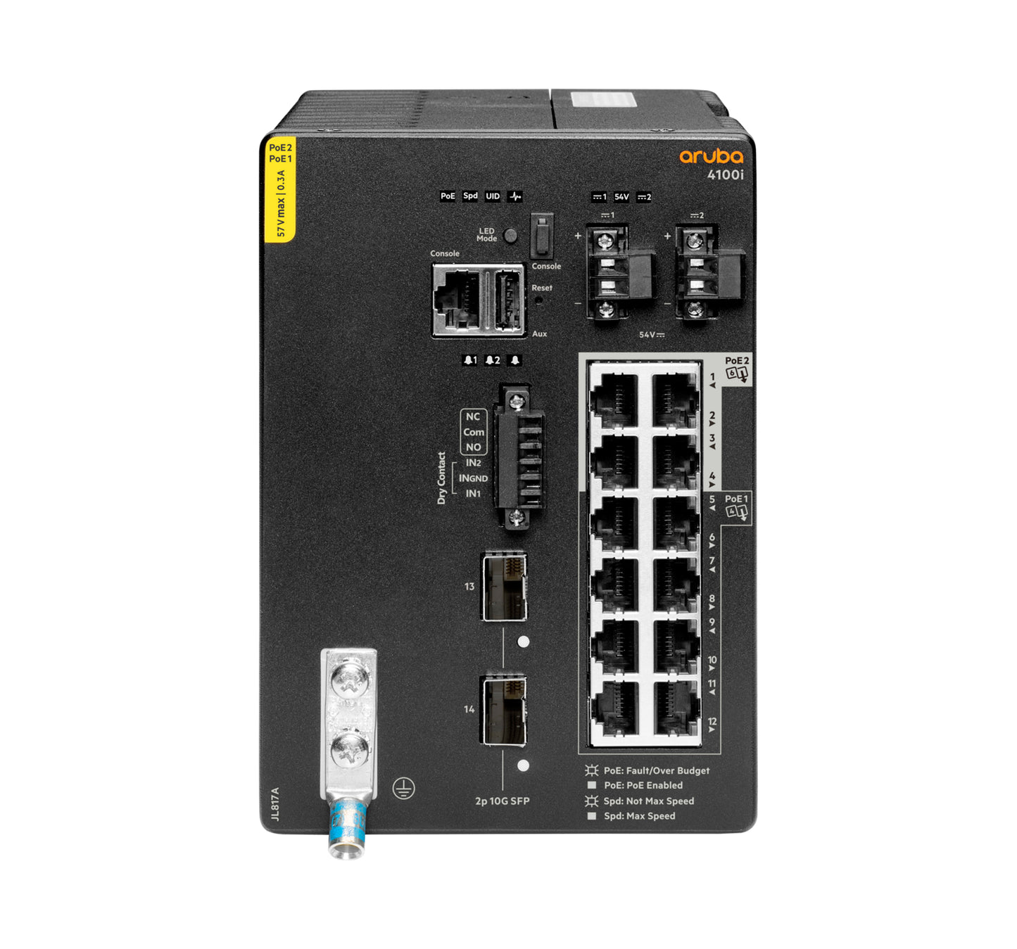 Hewlett Packard Enterprise Aruba 4100i Managed L2 Gigabit Ethernet (10/100/1000) Power over Ethernet (PoE) 4U Black