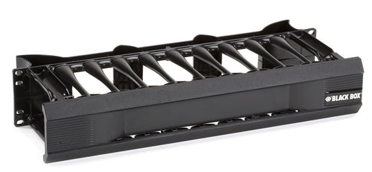 HORIZONTAL IT RACKMOUNT CABLE MANAGER - 2U, 19", SINGLE-SIDED, BLACK, TAA