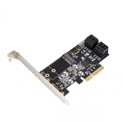 SI-PEX40138 - SYBA PCI-EXPRESS 3.1 X2 1-PORT M.2 (NGFF) AND 4-PORT SATA 6G CARD NON-RAID JMICRO