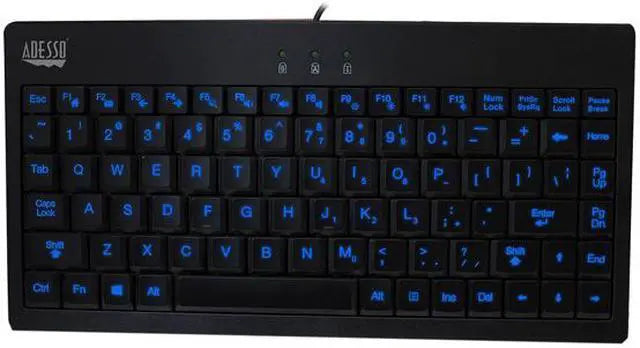 AKB-110EB - Adesso SLIMTOUCH 110 - 3-COLOR ILLUMINATED MINI KEYBOARD