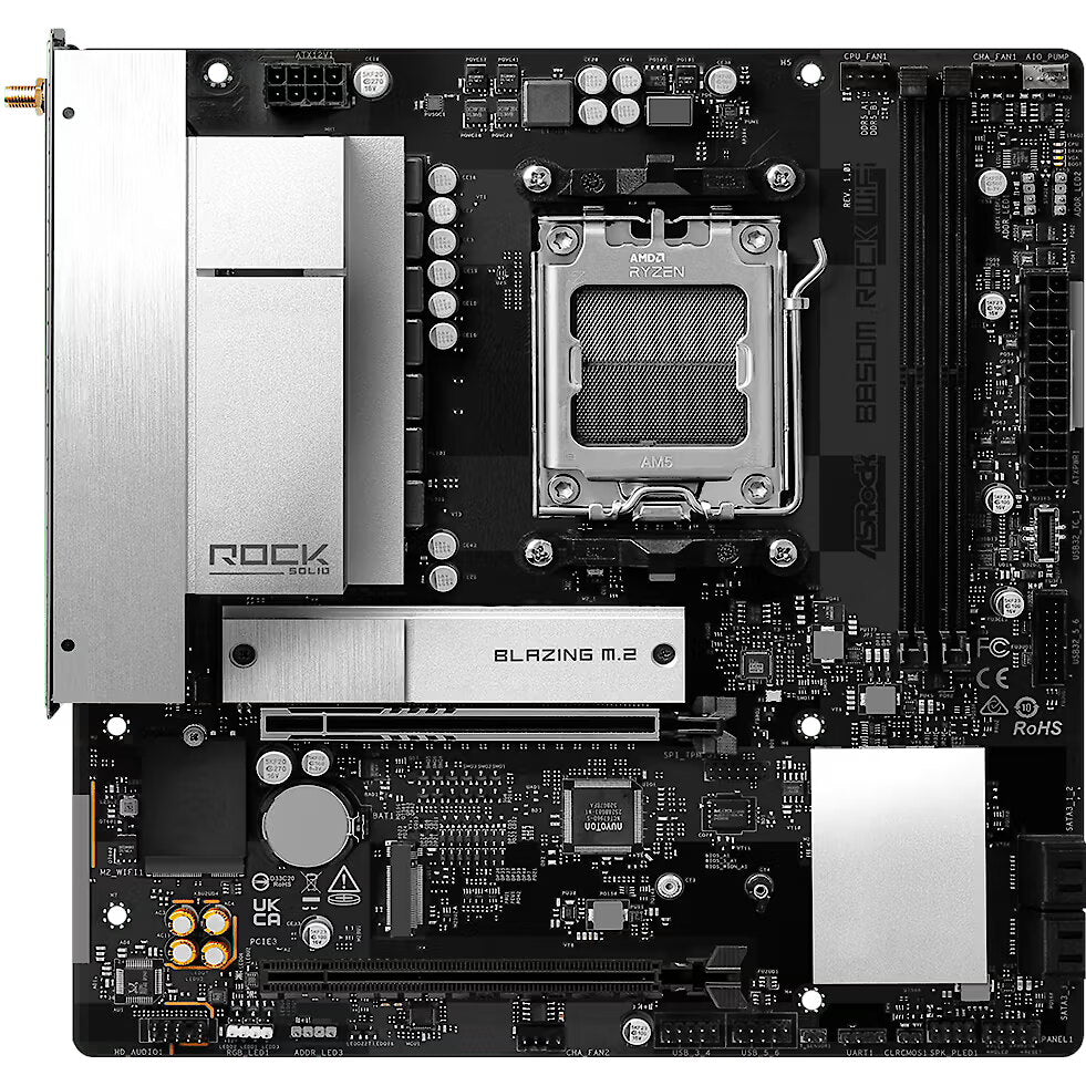 90-MXBU70-A0UAYZ - ASRock B850M Rock WiFi AMD AM5 Micro-ATX Motherboard