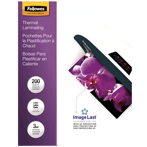 5244101 - Fellowes GLOSSY POUCHES-IMAGELAST LETTER 3MIL