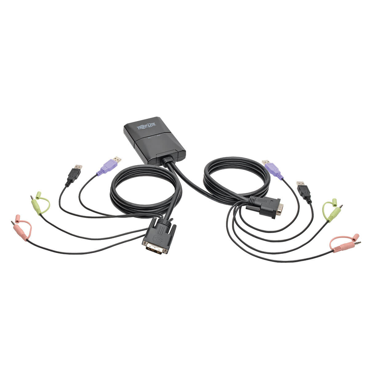 2-PORT USB / DVI KVM SWITCH CABLE W/ AUDIO & PERIPHERAL SHARING