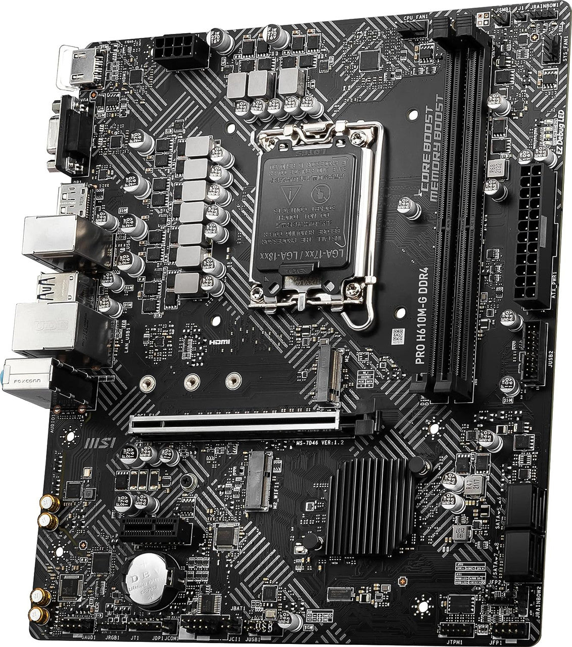 7D46-075R - MSI PRO H610M-G LGA1700 DDR5 Micro-ATX Motherboard
