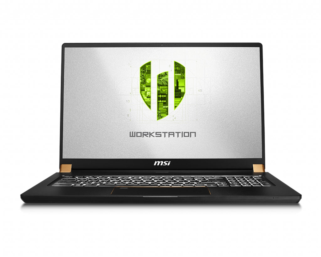 MSI Workstation WS75 9TJ-002 i7-9750H Mobile workstation 17.3" Full HD Intel® Core™ i7 32 GB DDR4-SDRAM 512 GB SSD NVIDIA Quadro T2000 Wi-Fi 5 (802.11ac) Windows 10 Pro Black, Gold