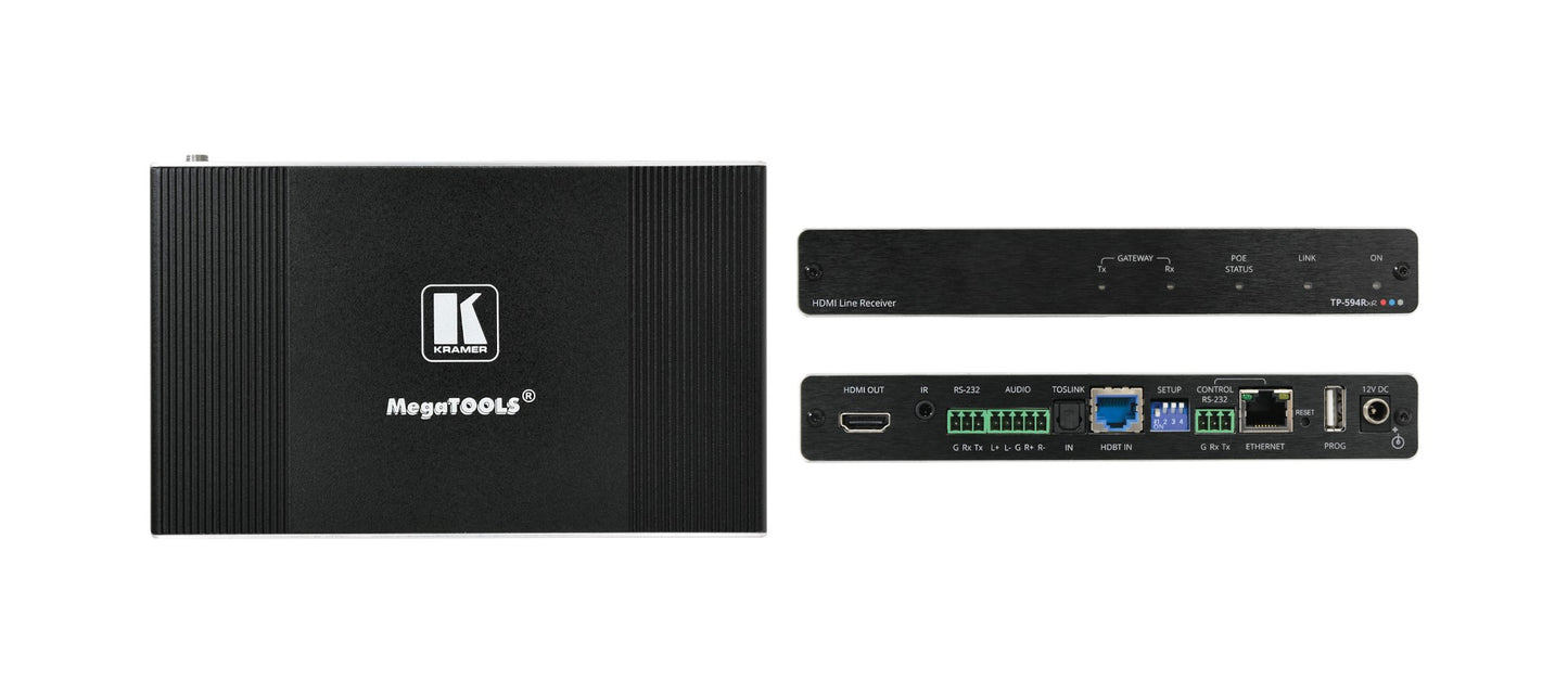 50-00010290 - Kramer Electronics TP-594RXR IS A HIGH-PERFORMANCE, EXTENDED-REACH HDBASET RECEIVER FOR 4K@60HZ (4: