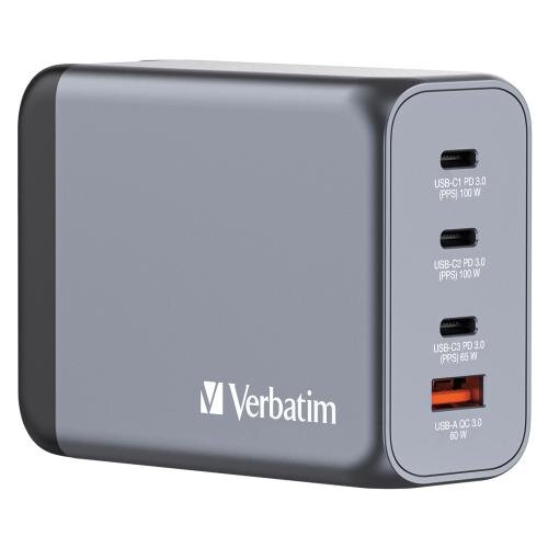 32204 - Verbatim 200 W 4-Port GaN Wall Charger
