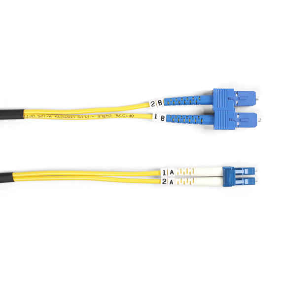 FOSM-005M-SCLC - Black Box OS2 9/125 SINGLEMODE FIBER OPTIC PATCH CABLE - OFNR PVC SC TO LC YELLOW 5-M