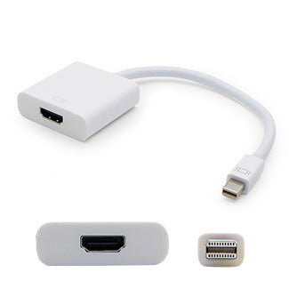 MDP2HDMIAW - AddOn Networks 8IN MINI-DISPLAYPORT MALE TO HDMI FEMALE WHITE ADAPTER CABLE