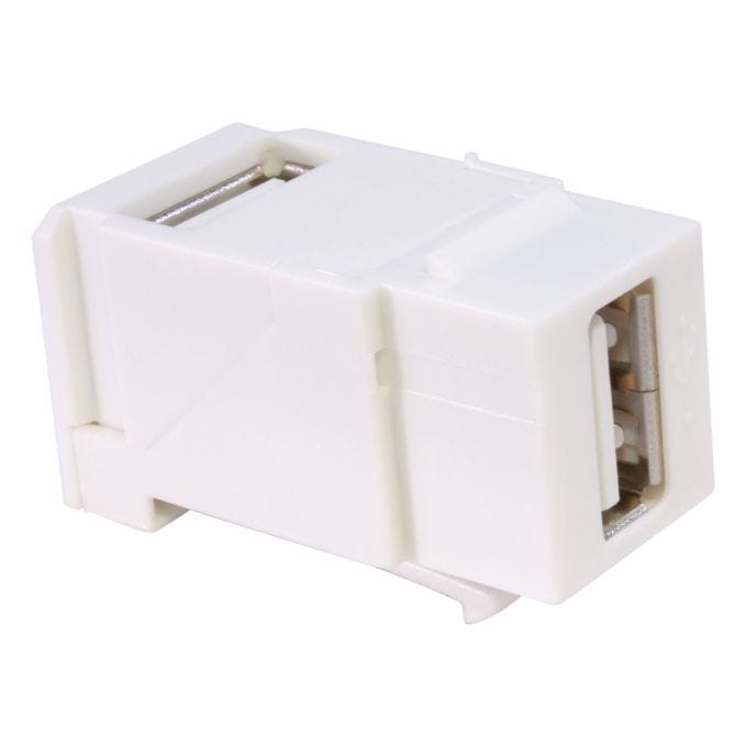 28748 - C2G SNAP-IN USB A/A FEMALE KEYSTONE INSERT MODULE - WHITE (TAA COMPLIANT)