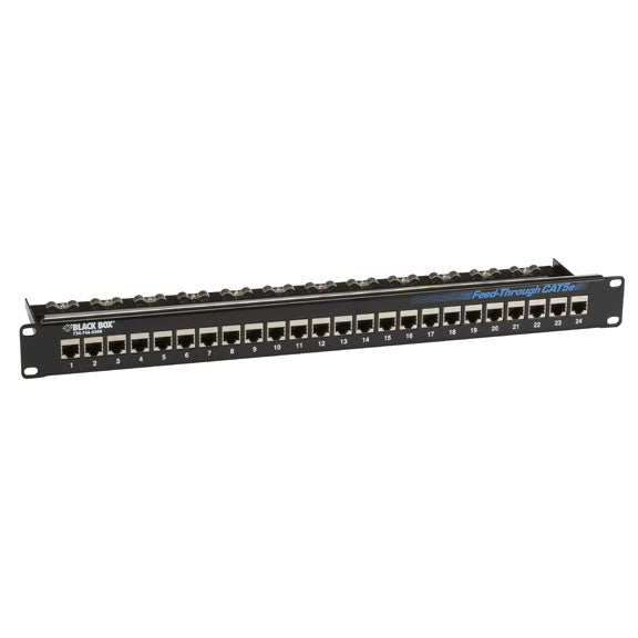 CAT5E FEED-THROUGH PATCH PANEL - 1U, SHIELDED, 24-PORT, GSA, TAA