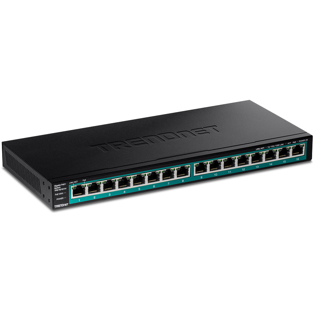 16 X GIGABIT POE+ PORTS.120W POE POWER BUDGET.32GBPS SWITCHING CAPACITY.FANLESS