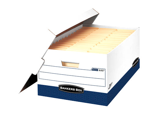 63201 - Fellowes BANKERS BOX PRESTO HEAVY-DUTY INSTANT ASSEMBLY FILE STORAGE BOXES LIFT-OFF LID