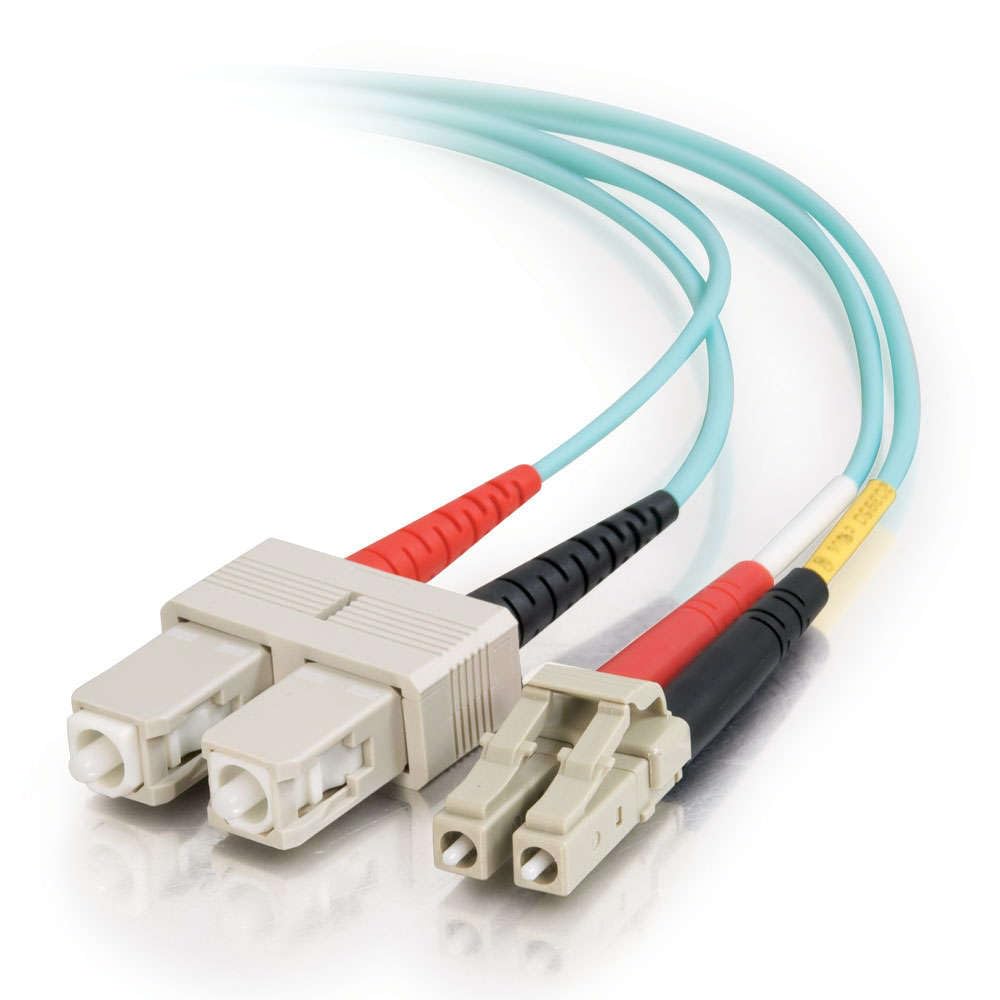 C2G 15m USA 10Gb LC/SC Duplex 50/125 Multimode Fiber Patch Cable fiber optic cable 590.6" (15 m) White
