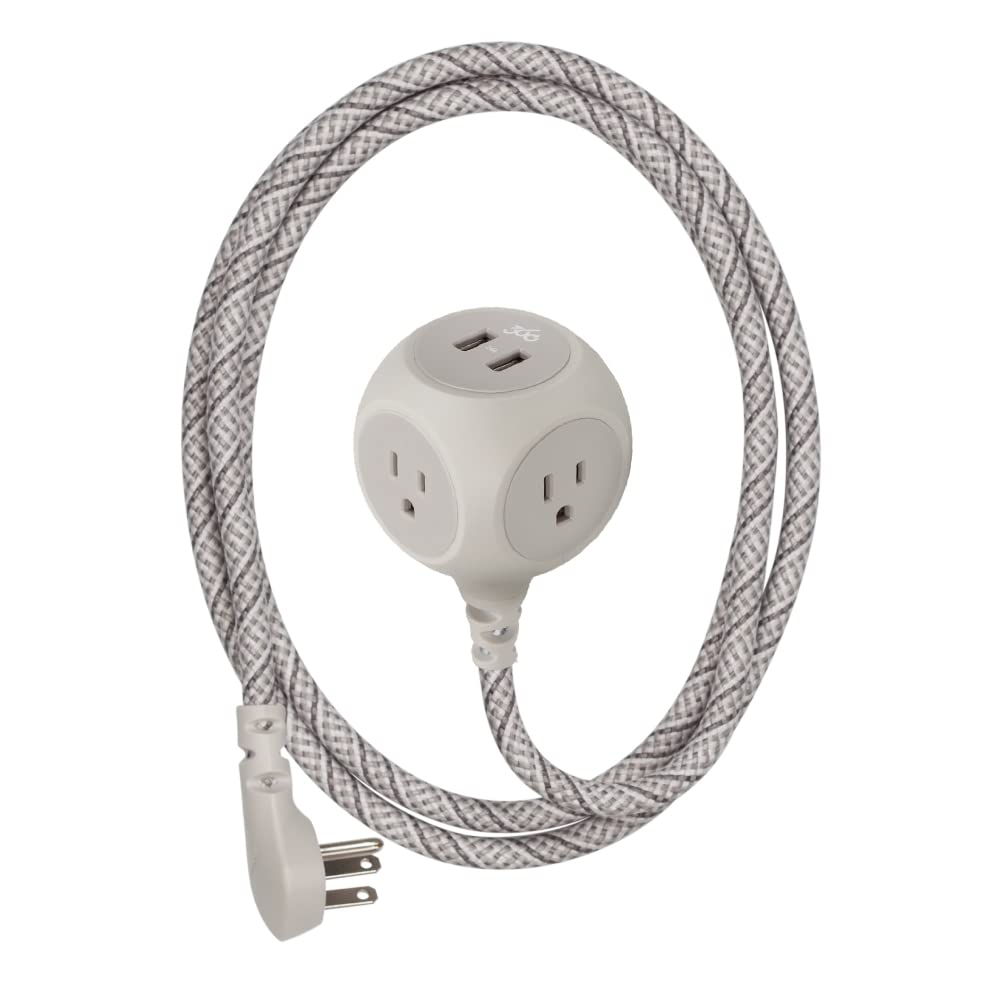 360461GO - 360 Electrical 6ft 3-Outlet Habitat Braided Extension Cord