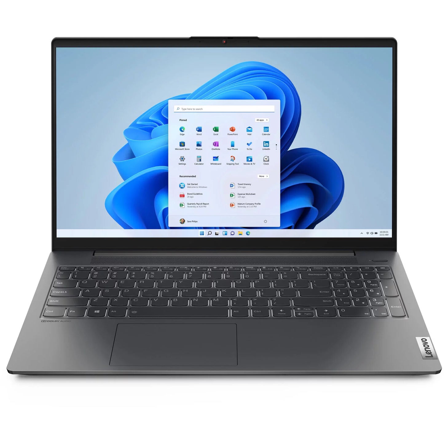 Lenovo IdeaPad 3 i3-1115G4 Notebook 15.6" Touchscreen HD Intel® Core™ i3 8 GB DDR4-SDRAM 256 GB SSD Wi-Fi 6 (802.11ax) Windows 11 Home in S mode Gray, Platinum