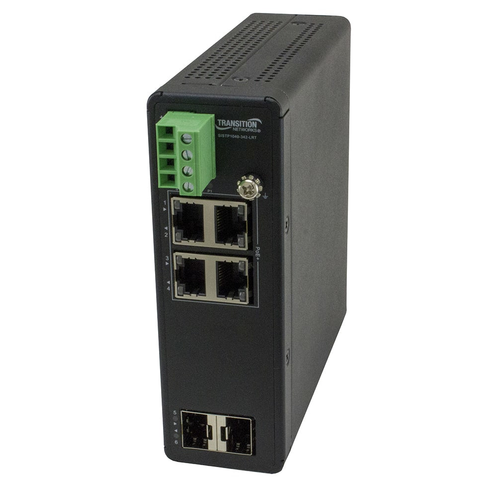 Transition Networks SISTP1040-342-LRT network switch Unmanaged Gigabit Ethernet (10/100/1000) Black Power over Ethernet (PoE)
