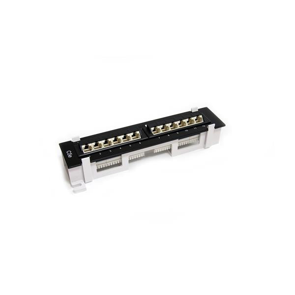1U 12 PORT WALL MOUNT CAT5E PATCH PANEL