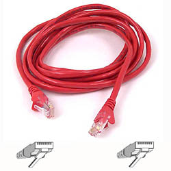 A3L980-30-RED-S - Belkin 30FT CAT6 SNAGLESS PATCH CABLE, UTP, RED PVC JACKET, 23AWG, 50 MICRON, GOLD PLAT