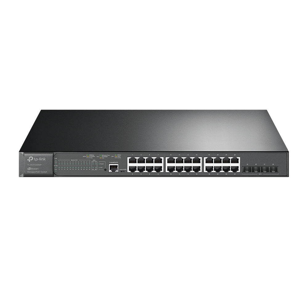 TP-Link TL-SG3428XMP network switch Managed L2/L3 Gigabit Ethernet (10/100/1000) Power over Ethernet (PoE) 1U Black