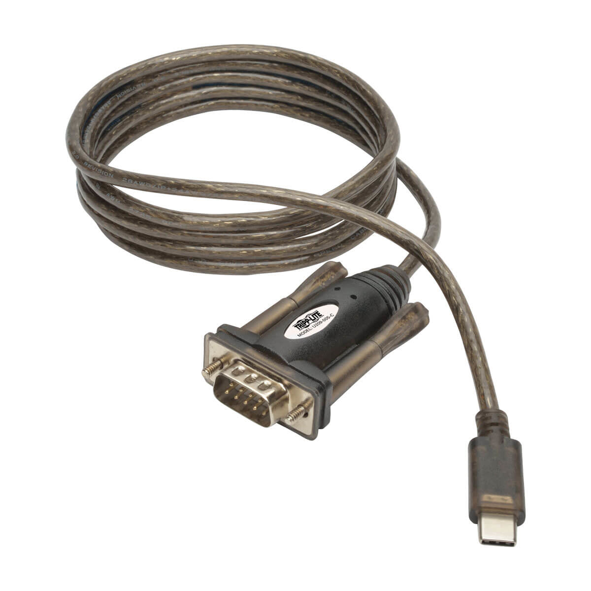 U209-005-C - Tripp Lite USB 2.0 USB-C TO DB-9 ADAPTER CABLE RS-232 TO USB-C M/M 5FT