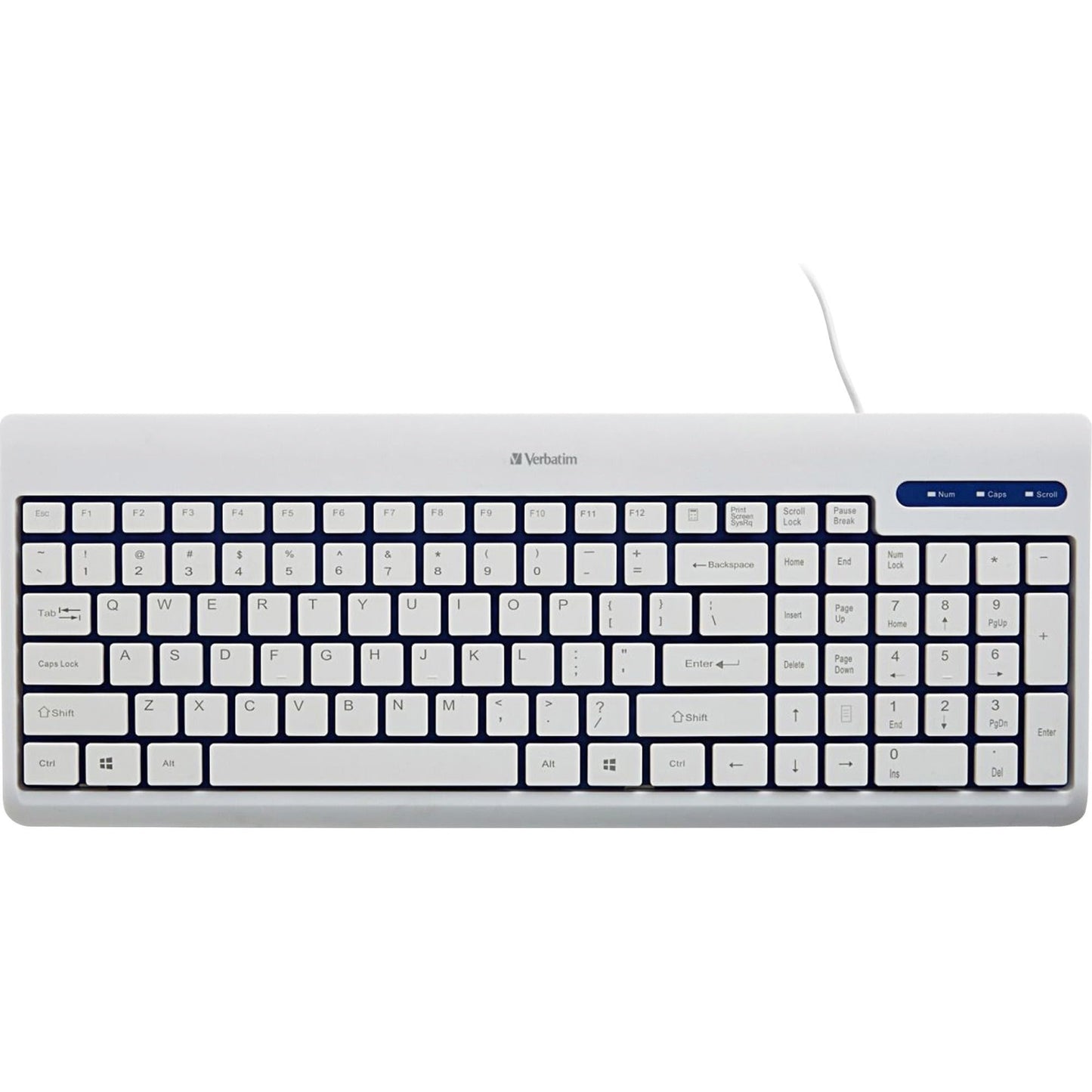 99377 - Verbatim WHITE USB CORDED KEYBOARD