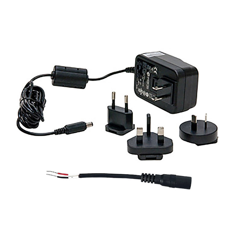 12VDC NA, EU, UK, AND AU INPUT PLUGS. COMPATIBILITY-WR41 (LOCKING POWER CORD), W