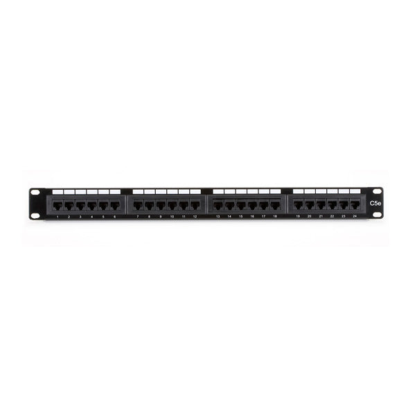 CAT5E PATCH PANEL, PUNCHDOWN - 1U, UNSHIELDED, 24-PORT