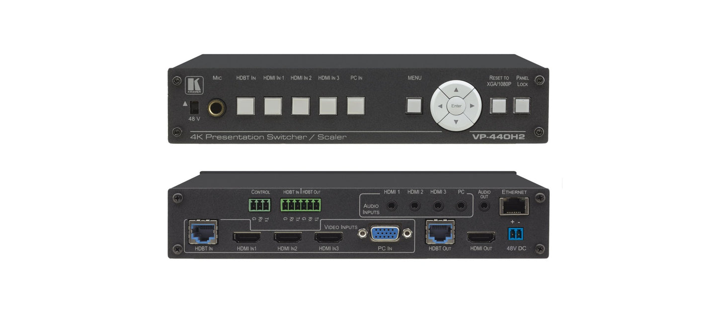 72-00069790 - Kramer Electronics VP-440H2 IS A HIGH-PERFORMANCE 4K@60HZ (4:4:4) PRESENTATION SCALER/SWITCHER WITH