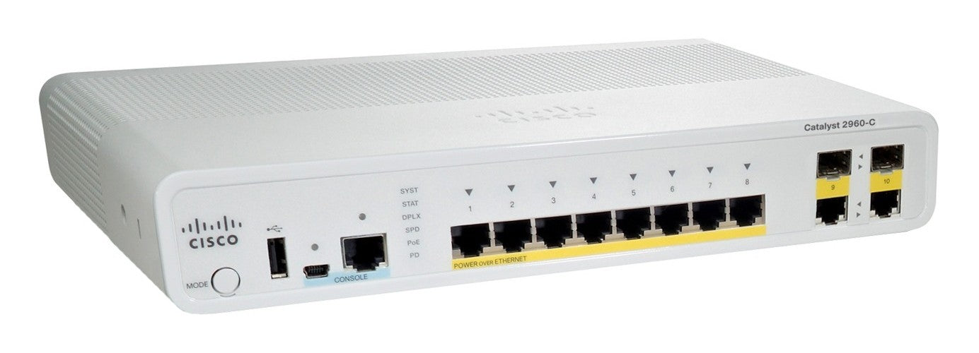 WS-C2960C-8PC-L-RF - Cisco CATALYST 2960C 8 FE POE, 2XDUALUPLINK,LA
