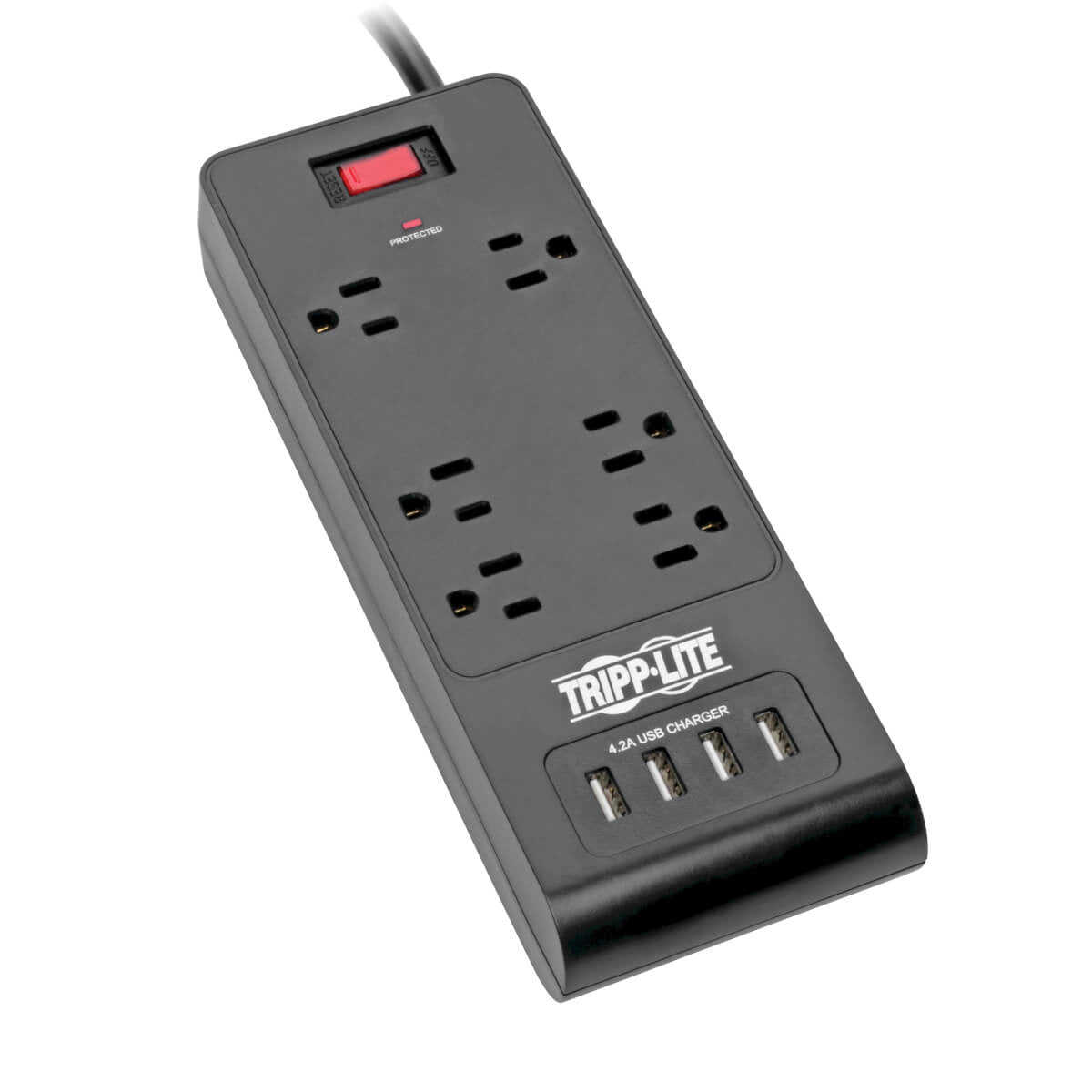 TLP664USBB - Tripp Lite SURGE PROTECTOR POWER STRIP 6-OUTLETS 4 USB PORTS 6FT CORD BLACK