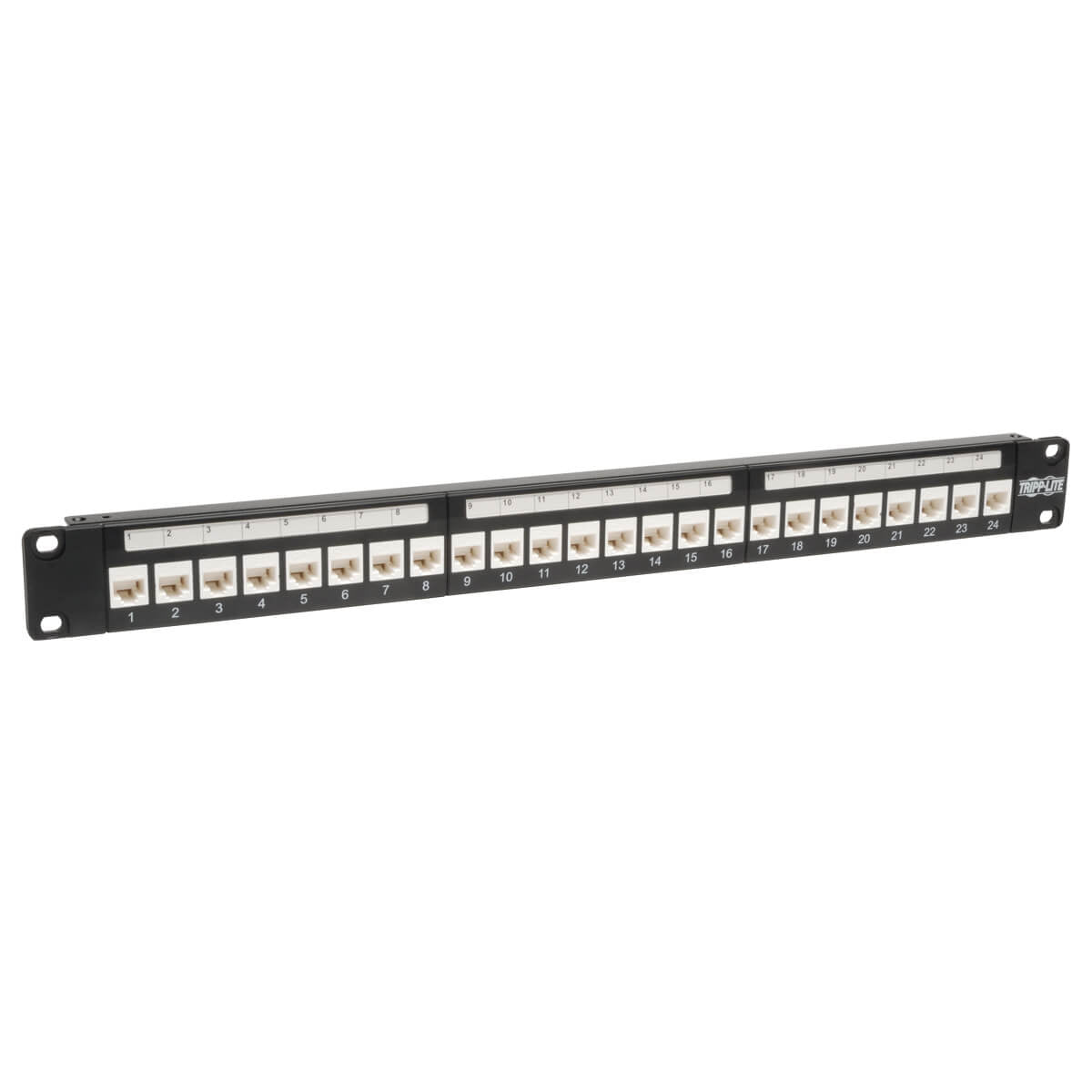 24-PORT CAT6 CAT5E PATCH PANEL LOW PROFILE FEED THROUGH RACKMOUNT RJ45 1U TAA