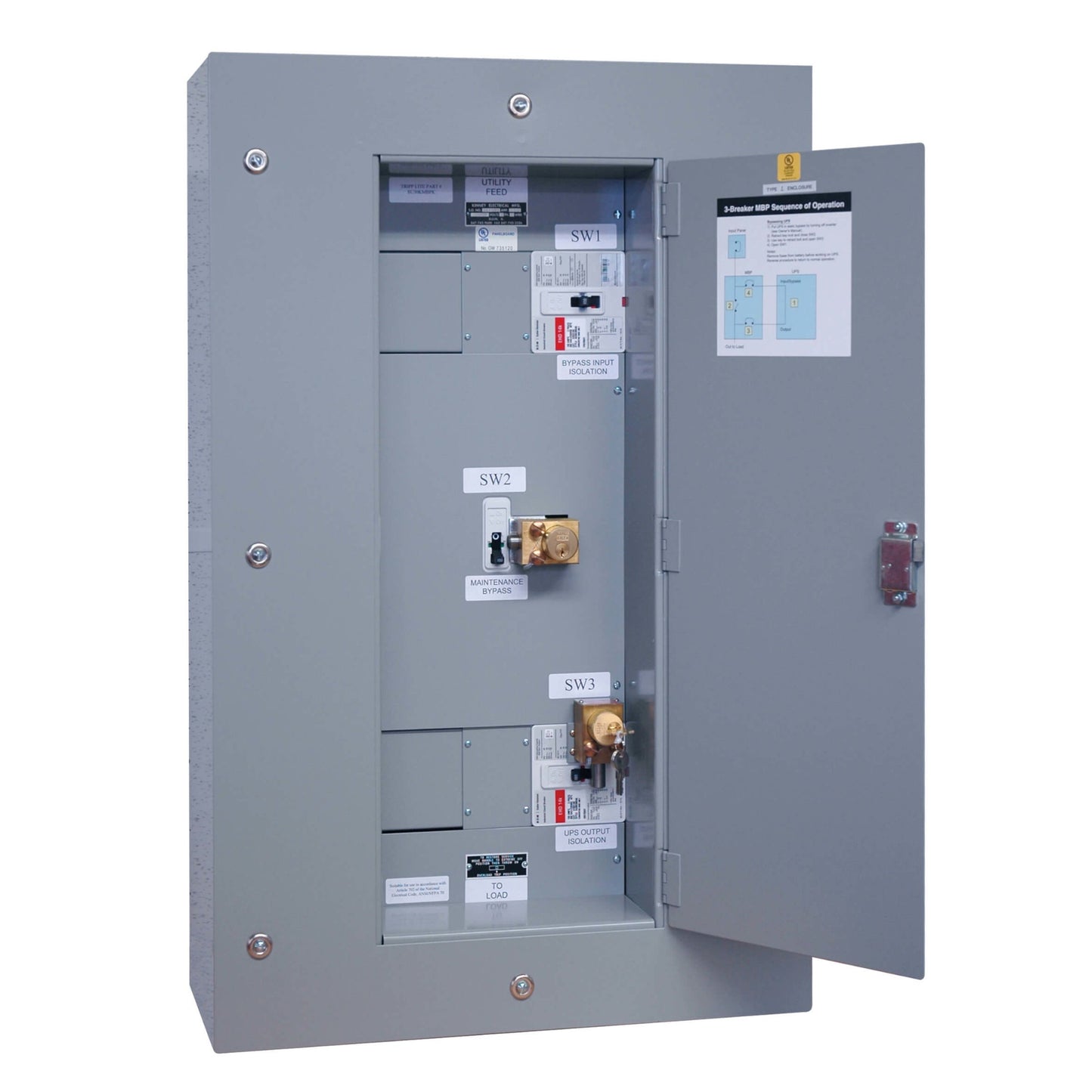 3 BREAKER MAINTENANCE BYPASS PANEL FOR SU60KX, SU60KTV