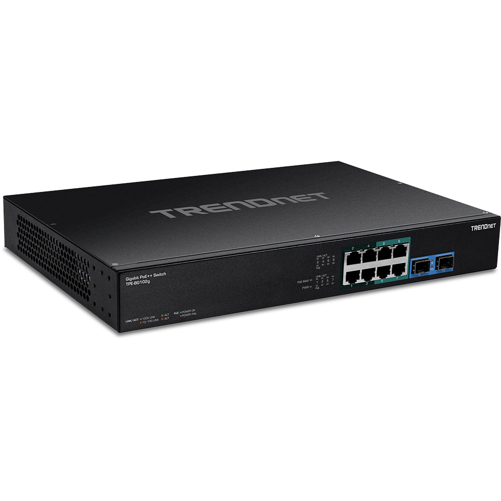 Trendnet TPE-BG102G network switch Unmanaged Gigabit Ethernet (10/100/1000) Power over Ethernet (PoE) 1U Black