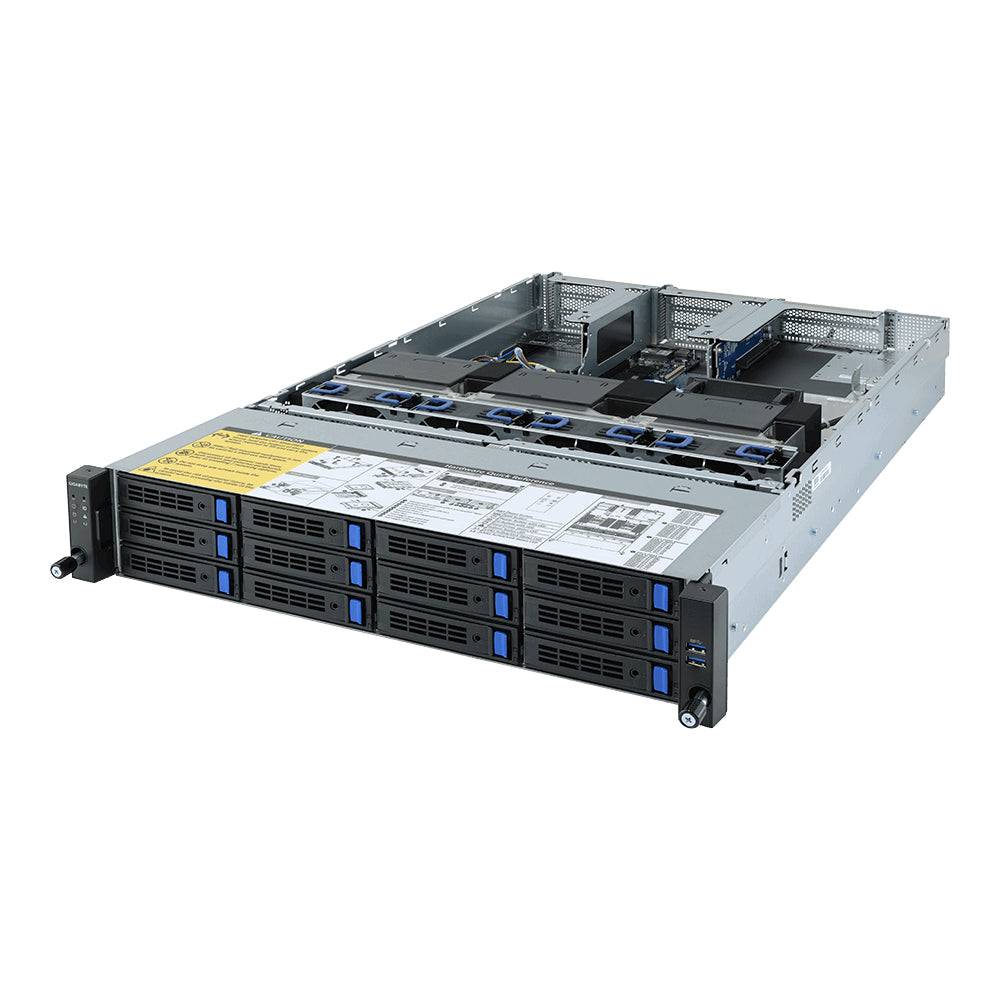 Gigabyte R282-Z93 server barebone Socket SP3 Rack (2U) Black