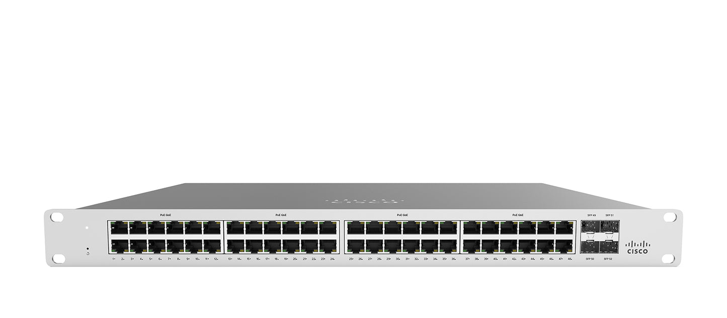 Cisco Meraki MS120-48LP Managed L2 Gigabit Ethernet (10/100/1000) Power over Ethernet (PoE) 1U Gray